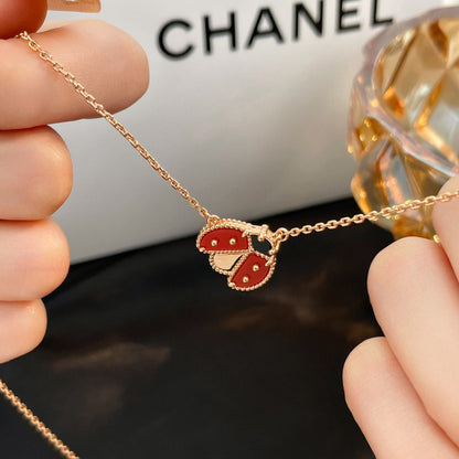 [⭐Clover Jewelry]LUCKY  CARNELIANS LADYBUG NECKLACE