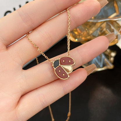 [⭐Clover Jewelry]LUCKY  CARNELIANS LADYBUG NECKLACE