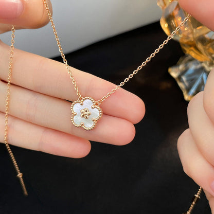 [⭐Clover Jewelry]LUCKY  WHITE MOP  PLUM BLOSSOM NECKLACE