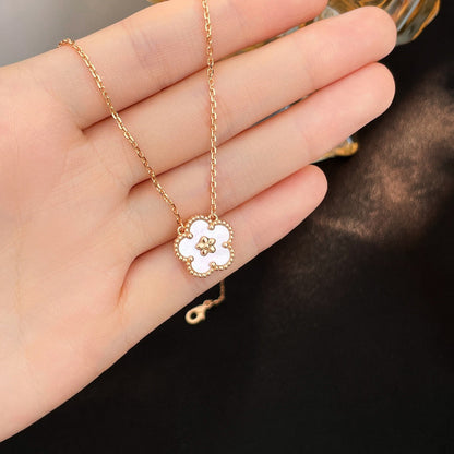 [⭐Clover Jewelry]LUCKY  WHITE MOP  PLUM BLOSSOM NECKLACE