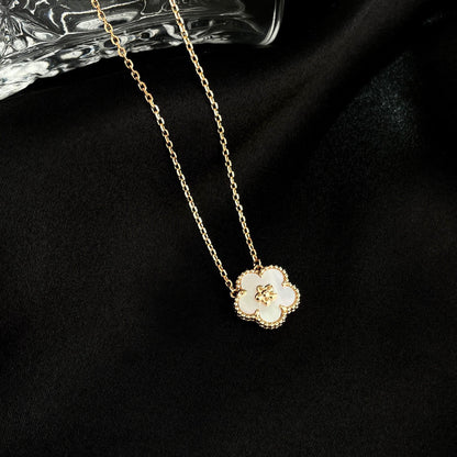 [⭐Clover Jewelry]LUCKY  WHITE MOP  PLUM BLOSSOM NECKLACE