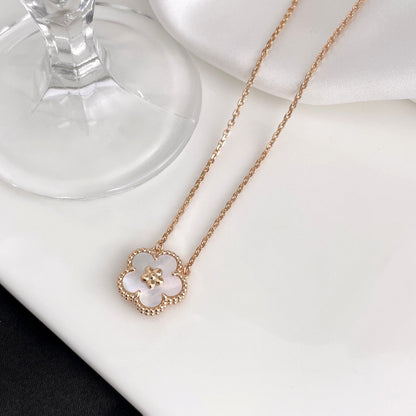 [⭐Clover Jewelry]LUCKY  WHITE MOP  PLUM BLOSSOM NECKLACE