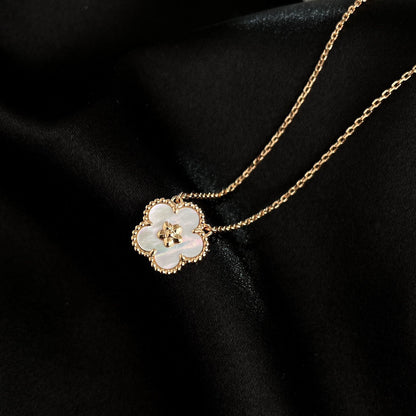 [⭐Clover Jewelry]LUCKY  WHITE MOP  PLUM BLOSSOM NECKLACE