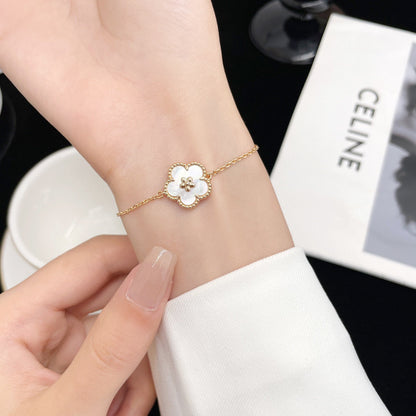 [⭐Clover Jewelry]LUCKY WHITE MOP PLUM BLOSSOM  BRACELET