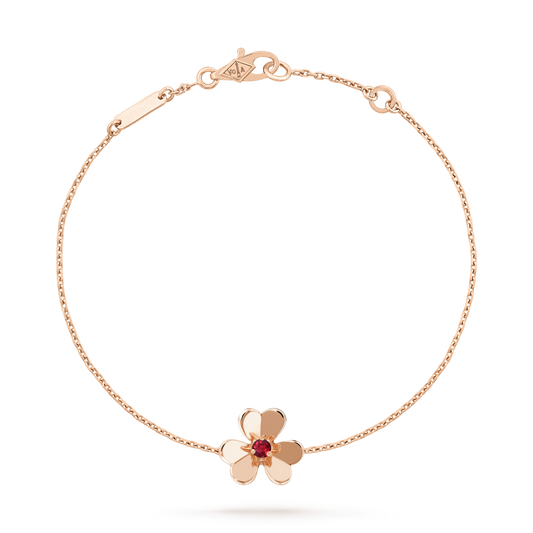 [⭐Clover Jewelry]FRIVOLE GOLD FLOWER PINK MALACHITE BRACELET