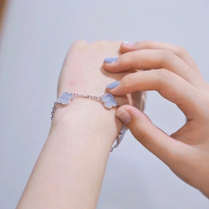 [⭐Clover Jewelry] CLOVER 5 MOTIF PURPLE CHALCEDONY BRACELET COLLECTION