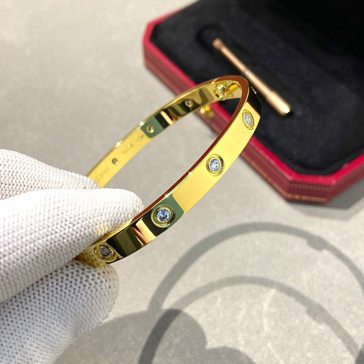 [⭐Clover Jewelry]LOVE BRACELET 6.1MM 10 DIAMONDS