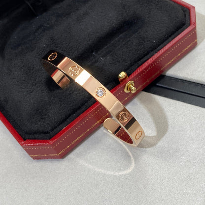 [⭐Clover Jewelry]LOVE BRACELET 6.1MM 1 DIAMOND OPEN CUFF