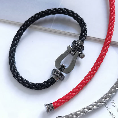 [⭐Clover Jewelry]FORCE LARGE SERIES HORSESHOE BLACK SAMURAI BRACELET