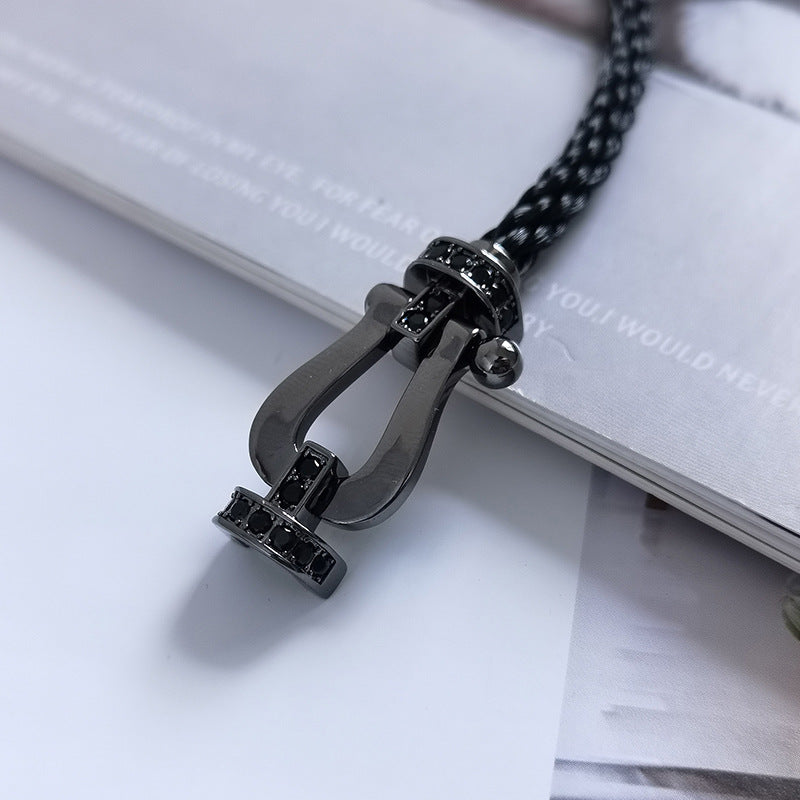 [⭐Clover Jewelry]FORCE LARGE SERIES HORSESHOE BLACK SAMURAI BRACELET