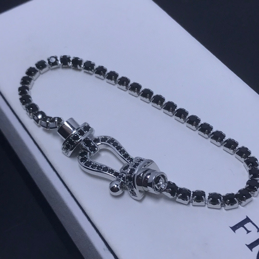 [⭐Clover Jewelry]FORCE  LARGE HORSESHOE FULL DIAMOND TENNIS BRACELET