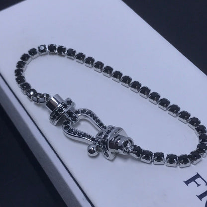 [⭐Clover Jewelry]FORCE  LARGE HORSESHOE FULL DIAMOND TENNIS BRACELET