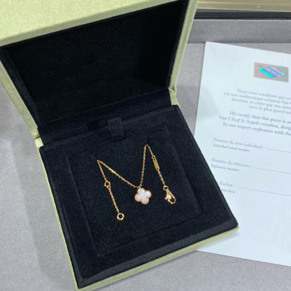 [⭐Clover Jewelry]CLOVER 15MM PINK MOTHER-OF-PEARL SINGLE FLOWER NECKLACE