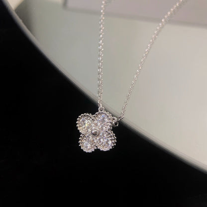 [⭐Clover Jewelry]CLOVER 15MM DIAMOND SINGLE FLOWER NECKLACE