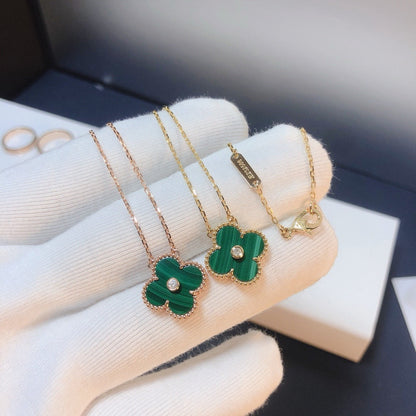 [⭐Clover Jewelry]CLOVER 15MM DIAMOND TURQUOISE NECKLACE