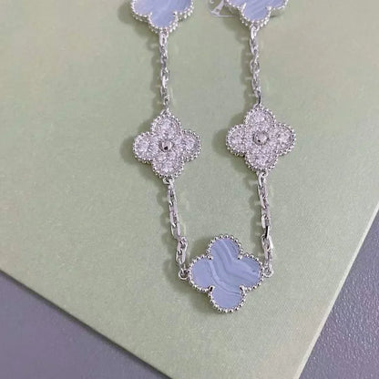 [⭐Clover Jewelry] CLOVER 5 MOTIF PURPLE CHALCEDONY BRACELET COLLECTION