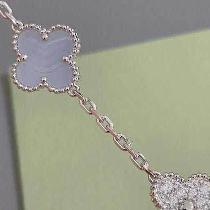 [⭐Clover Jewelry] CLOVER 5 MOTIF PURPLE CHALCEDONY BRACELET COLLECTION