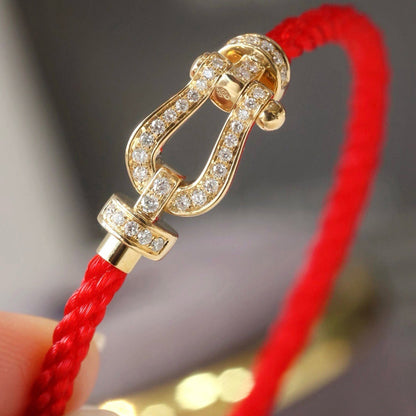 [⭐Clover Jewelry]FORCE LARGE HORSESHOE FULL DIAMOND BRACELET SILVER