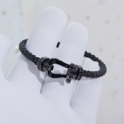 [⭐Clover Jewelry]FORCE LARGE SERIES HORSESHOE BLACK SAMURAI BRACELET
