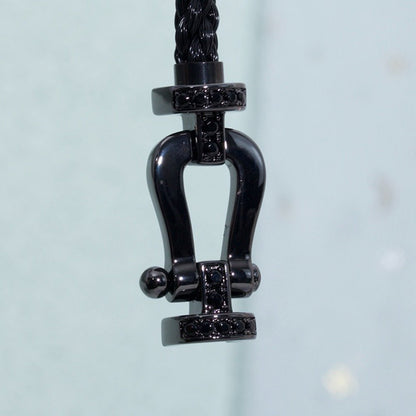 [⭐Clover Jewelry]FORCE LARGE SERIES HORSESHOE BLACK SAMURAI BRACELET