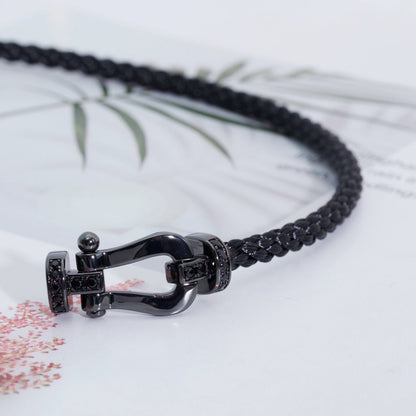[⭐Clover Jewelry]FORCE LARGE SERIES HORSESHOE BLACK SAMURAI BRACELET