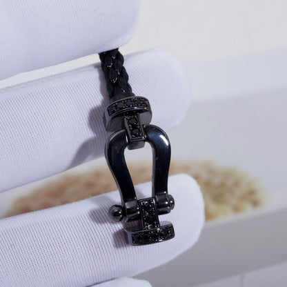 [⭐Clover Jewelry]FORCE LARGE SERIES HORSESHOE BLACK SAMURAI BRACELET