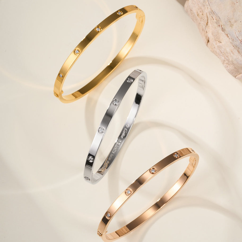 [⭐Clover Jewelry]LOVE BRACELET 3.65MM 10 DIAMONDS