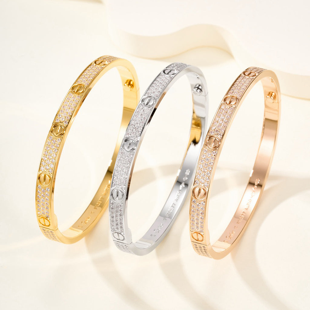[⭐Clover Jewelry]LOVE BRACELET 4.8MM DIAMOND-PAVED