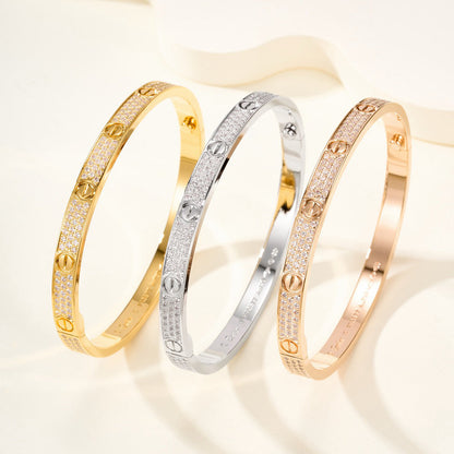 [⭐Clover Jewelry]LOVE BRACELET 4.8MM DIAMOND-PAVED