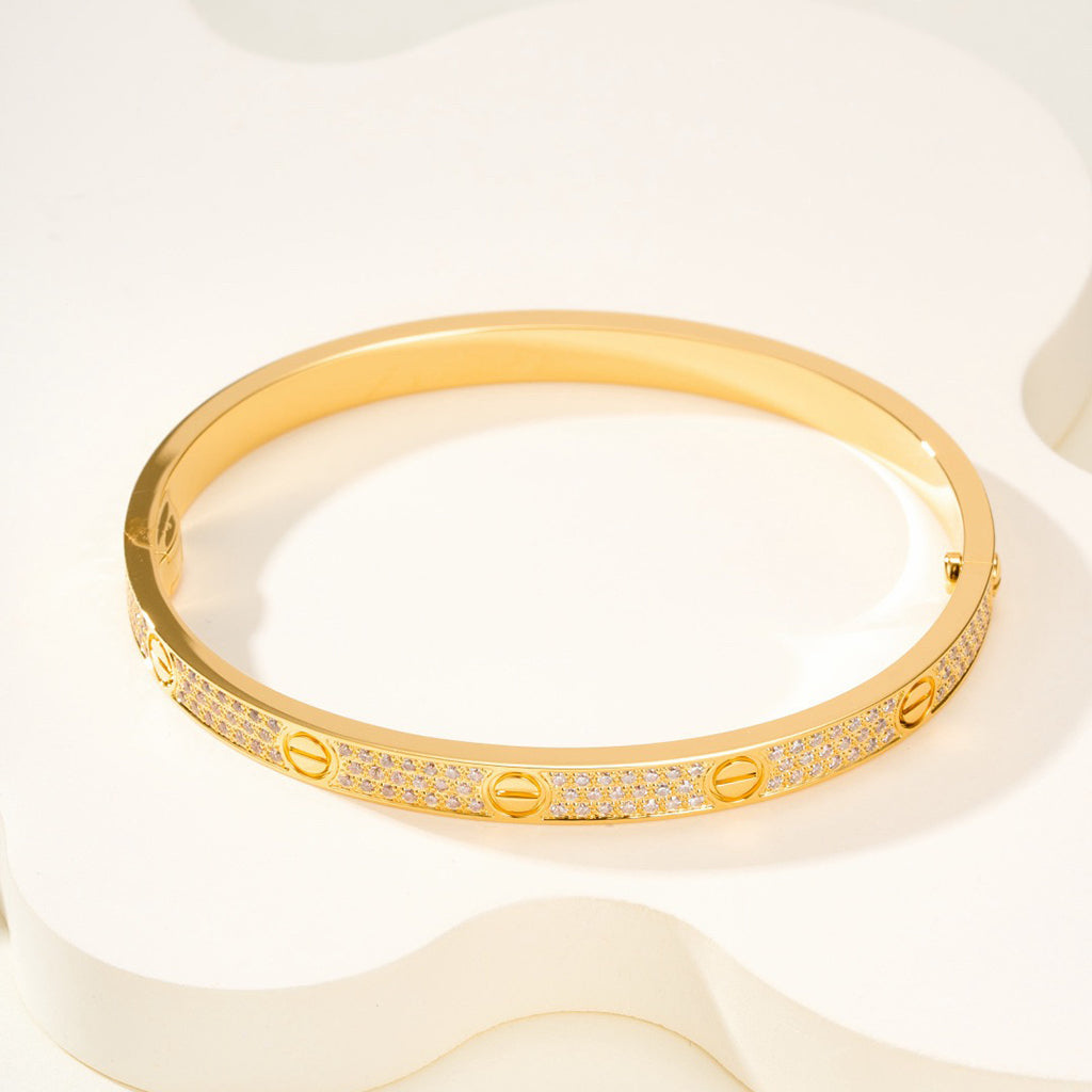[⭐Clover Jewelry]LOVE BRACELET 4.8MM DIAMOND-PAVED