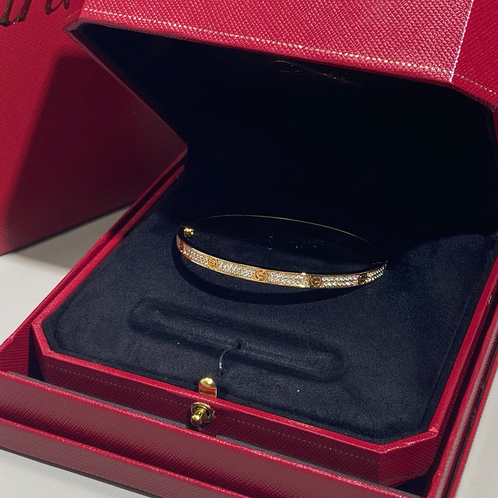 [⭐Clover Jewelry]LOVE BRACELET 3.65MM DIAMOND-PAVED