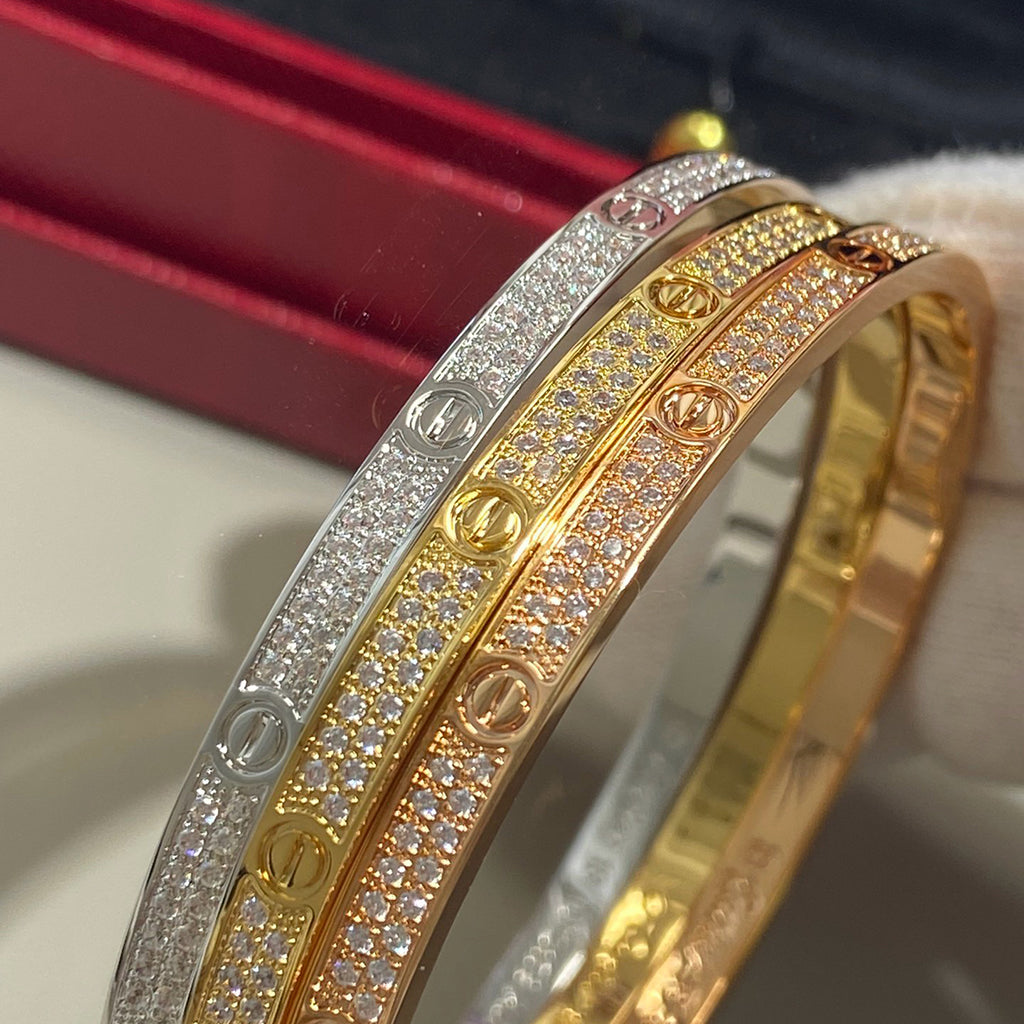 [⭐Clover Jewelry]LOVE BRACELET 3.65MM DIAMOND-PAVED