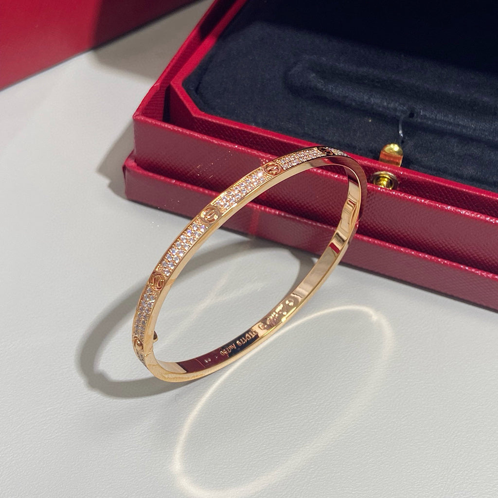 [⭐Clover Jewelry]LOVE BRACELET 3.65MM DIAMOND-PAVED