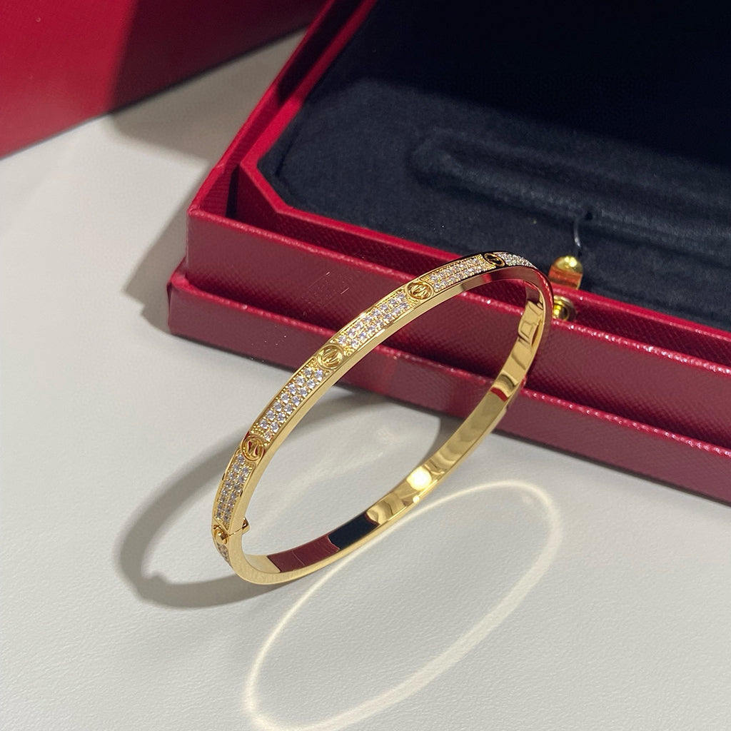 [⭐Clover Jewelry]LOVE BRACELET 3.65MM DIAMOND-PAVED