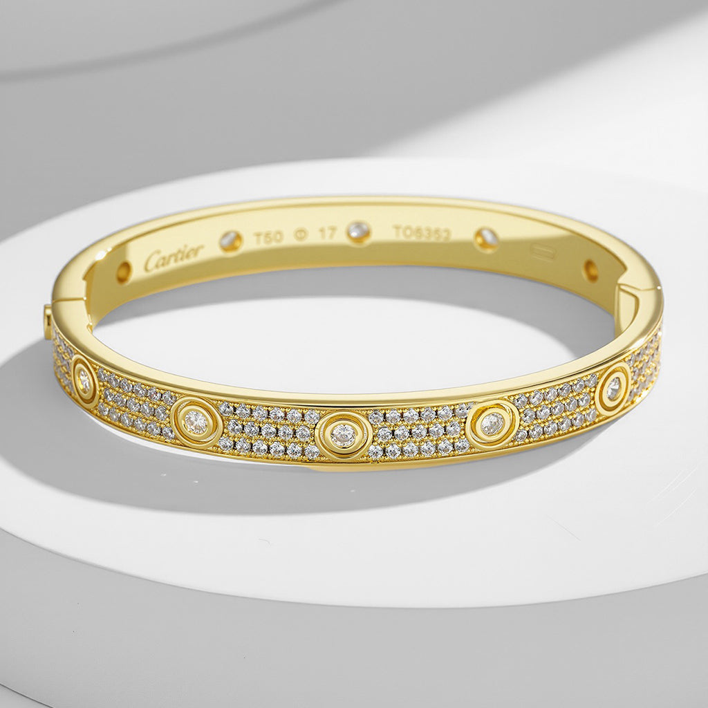 [⭐Clover Jewelry]LOVE BRACELET 6.1MM DIAMOND-PAVED 10 BIG DIAMONDS