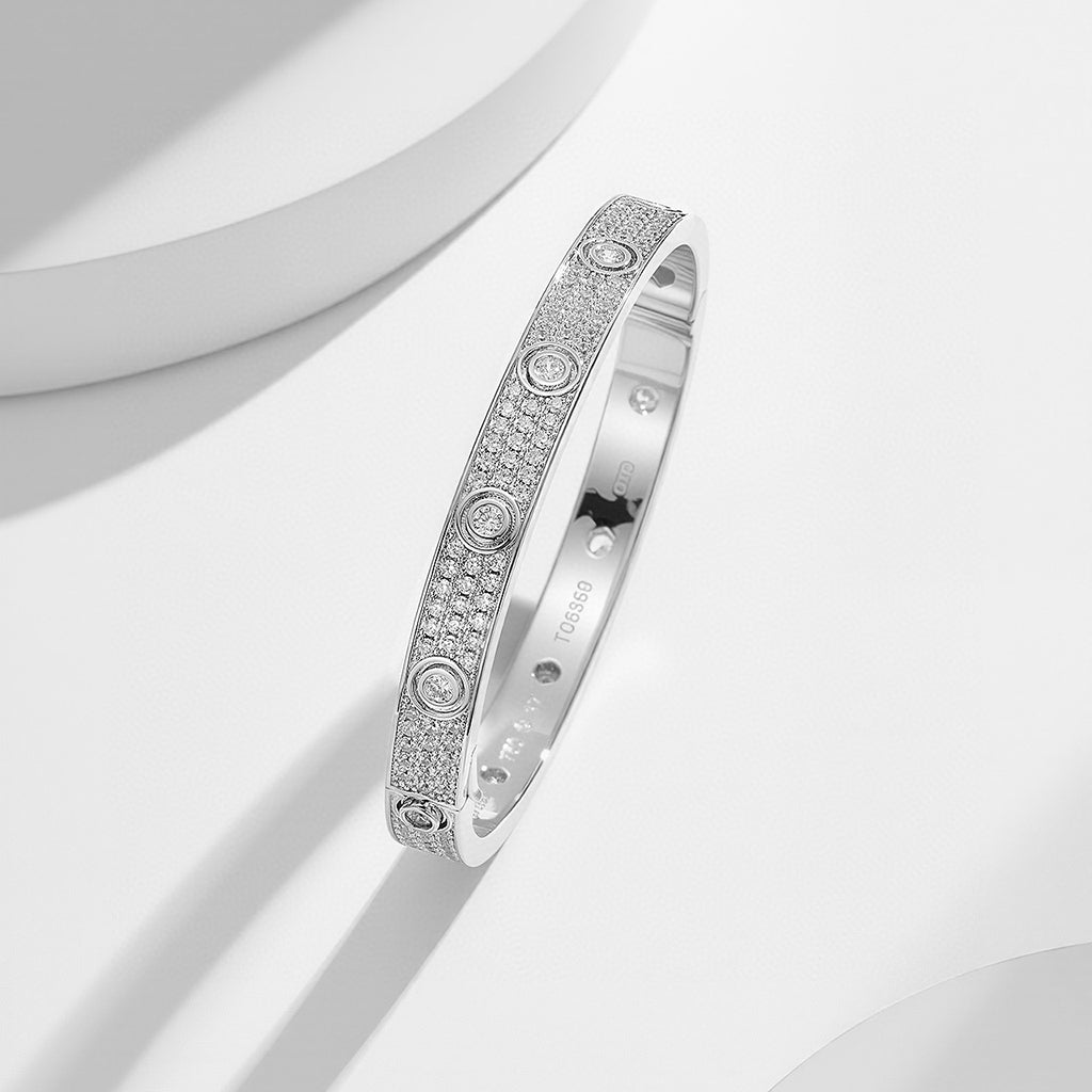 [⭐Clover Jewelry]LOVE BRACELET 6.1MM DIAMOND-PAVED 10 BIG DIAMONDS