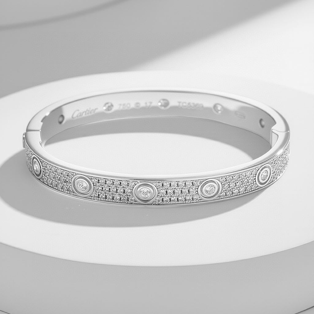 [⭐Clover Jewelry]LOVE BRACELET 6.1MM DIAMOND-PAVED 10 BIG DIAMONDS