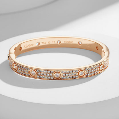 [⭐Clover Jewelry]LOVE BRACELET 6.1MM DIAMOND-PAVED 10 BIG DIAMONDS