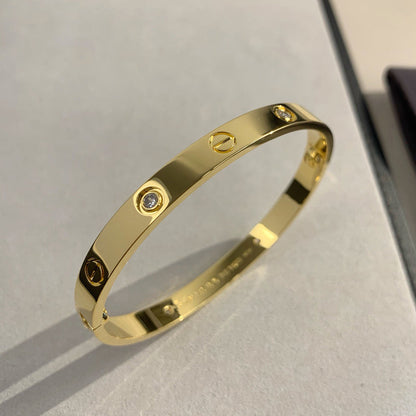 [⭐Clover Jewelry]LOVE BRACELET 6.1MM 4 DIAMONDS
