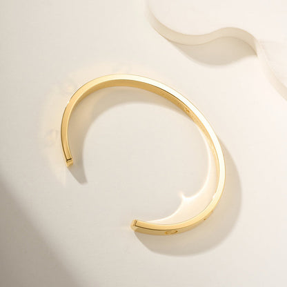 [⭐Clover Jewelry]LOVE BRACELET 6.1MM 1 DIAMOND OPEN CUFF