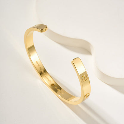[⭐Clover Jewelry]LOVE BRACELET 6.1MM 1 DIAMOND OPEN CUFF