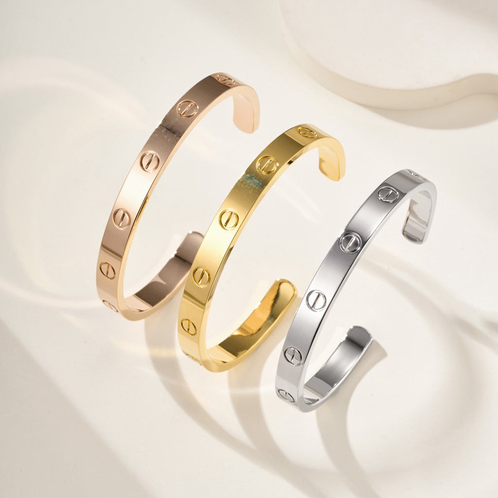 [⭐Clover Jewelry]LOVE BRACELET 6.1MM OPEN CUFF