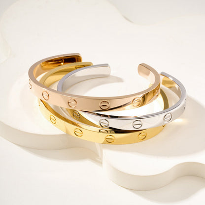 [⭐Clover Jewelry]LOVE BRACELET 6.1MM OPEN CUFF