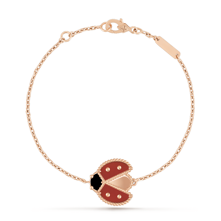 [⭐Clover Jewelry]LUCKY SPRING 1 MOTIF PINK GOLD BRACELET