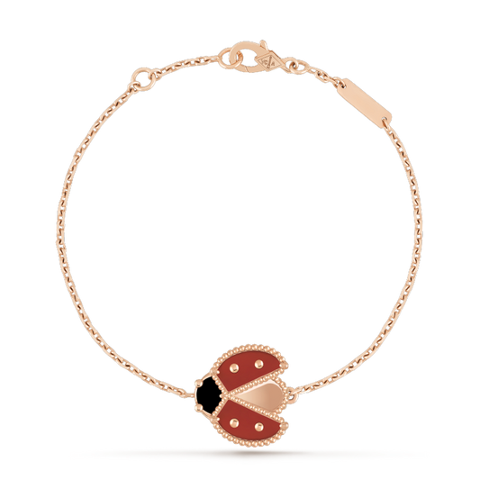 [⭐Clover Jewelry]LUCKY SPRING 1 MOTIF PINK GOLD BRACELET