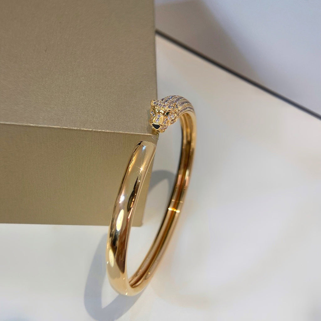 [⭐Clover Jewelry]PANTHERE HALF DIAMOND OPEN BRACELET