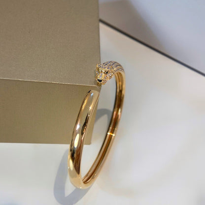 [⭐Clover Jewelry]PANTHERE HALF DIAMOND OPEN BRACELET