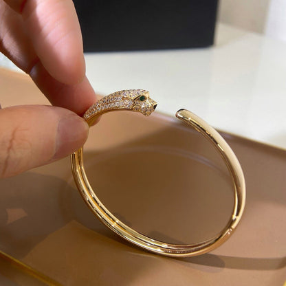 [⭐Clover Jewelry]PANTHERE HALF DIAMOND OPEN BRACELET