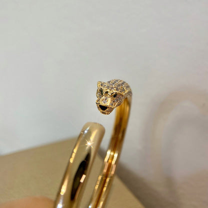[⭐Clover Jewelry]PANTHERE HALF DIAMOND OPEN BRACELET