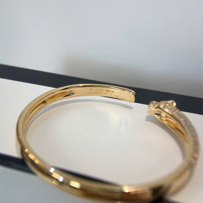 [⭐Clover Jewelry]PANTHERE HALF DIAMOND OPEN BRACELET